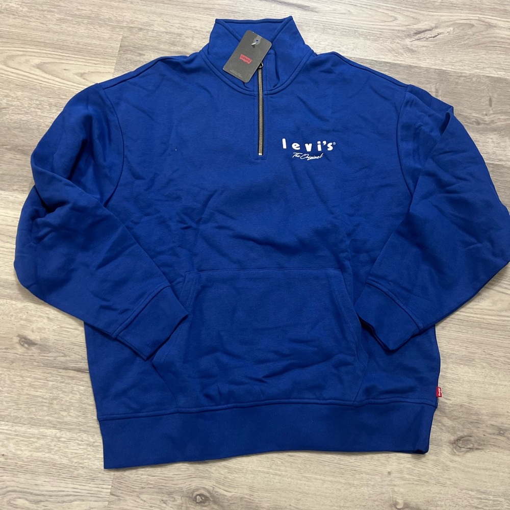 Levi's Men's Relaxed Graphic 1/4 Zip Pocket Hoodie size M - Picture 2 of 8